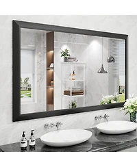 Amorho Bathroom Mirror, 60" x 36" Inch Thick Metal Framed Wall Mirrors for Over Sink, Bedroom, Living Room, Entryway