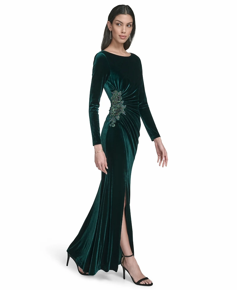 Eliza J Women's Side Ruched Sleeve Gown