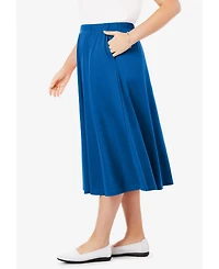 Woman Within Women's 7-Day Knit A-Line Skirt
