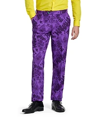 OppoSuits Men's The Joker Premium Costume - Official Dc Comics Halloween Character Slim Fit Suit Purple Includes Blazer, Pants and Tie