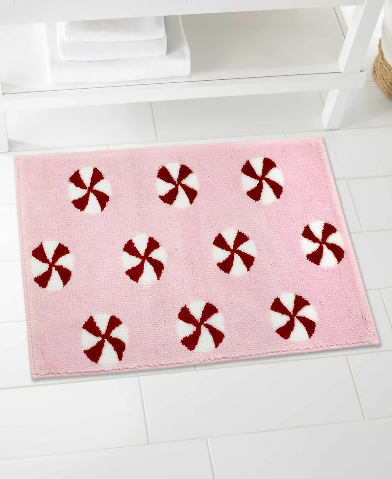 Avanti Peppermint Candy Polyester Bath Rug, 20" x 32"