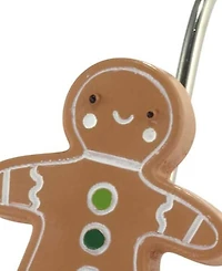 Avanti Gingerbread Man Resin Shower Hooks, Set of 12