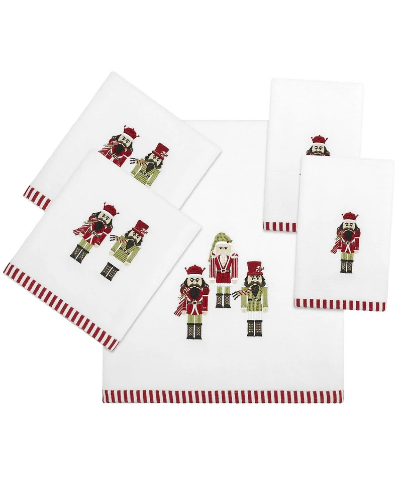 Avanti Peppermint Nutcracker Cotton Bath Towel Set, 52" x 27"