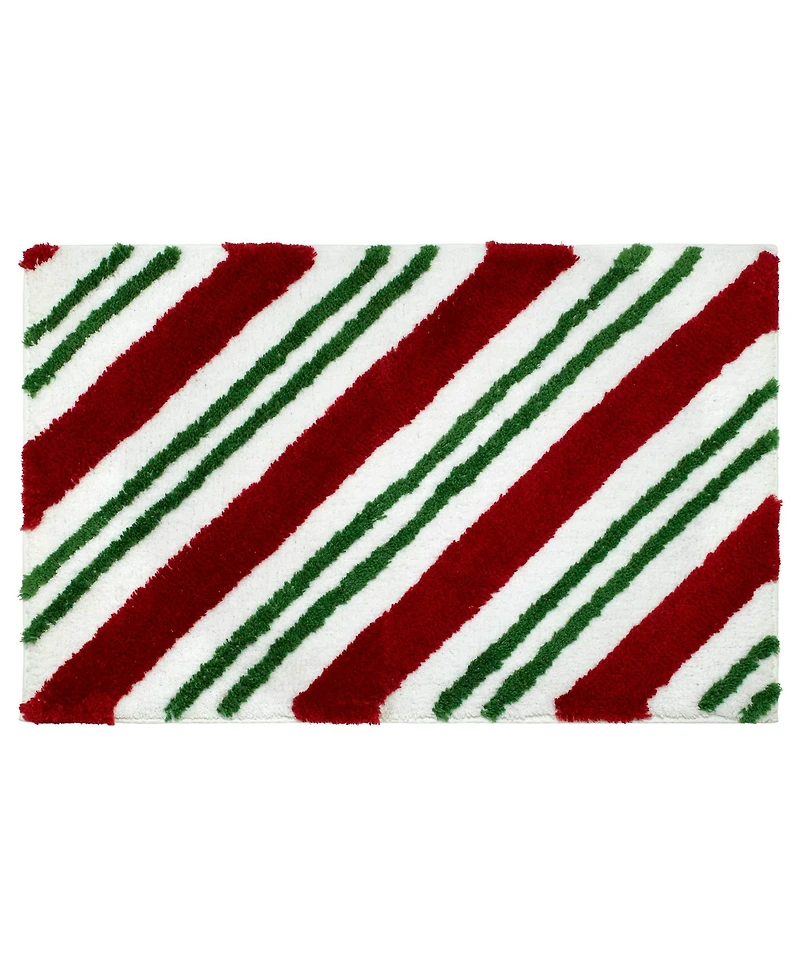 Avanti Candy Cane Polyester Bath Rug, 20" x 32"