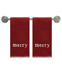 Avanti Merry Cotton 2-Pc. Hand Towel Set, 28" x 16