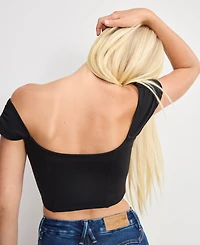 Good American Women's Dolly Joleans Cropped Corset Top