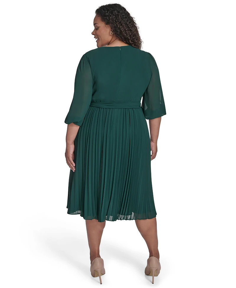 Jessica Howard Plus Ballon Sleeve Midi Dress