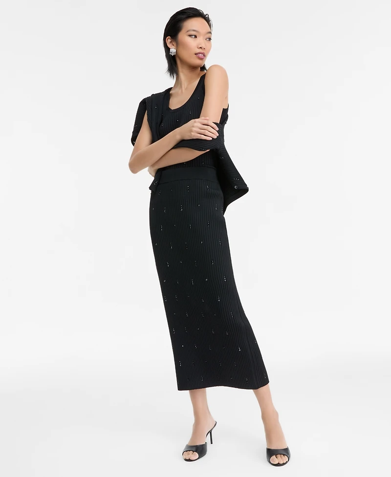 I.n.c. International Concepts Women's Embellished Sweater Skirt, Macy's Exclusive