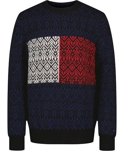 Tommy Hilfiger Boys 8-20 Crewneck Sweater With Jacquard Flag
