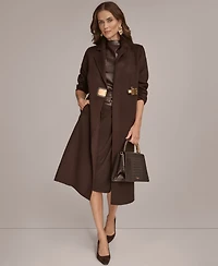 Donna Karan New York Women's Wool Blend Buckle Detail Coat