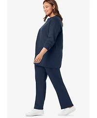 Woman Within Petite Plus Fleece Sweatshirt Set