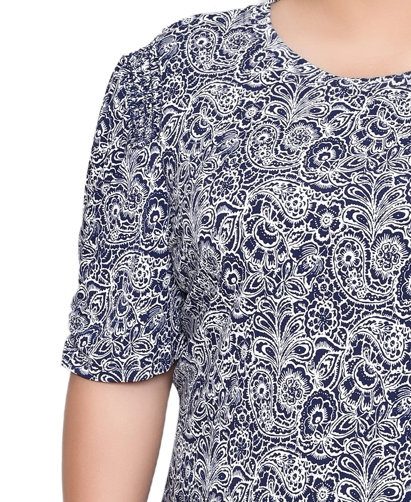Ny Collection Plus Short Sleeve Crew Neck Top