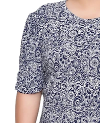 Ny Collection Plus Short Sleeve Crew Neck Top