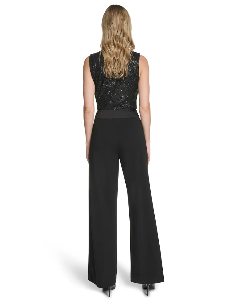 Calvin Klein Women's Whitney Mid-Rise Wide-Leg Pants
