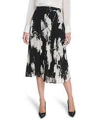 Calvin Klein Women's Pleated Printed Midi Skirt
