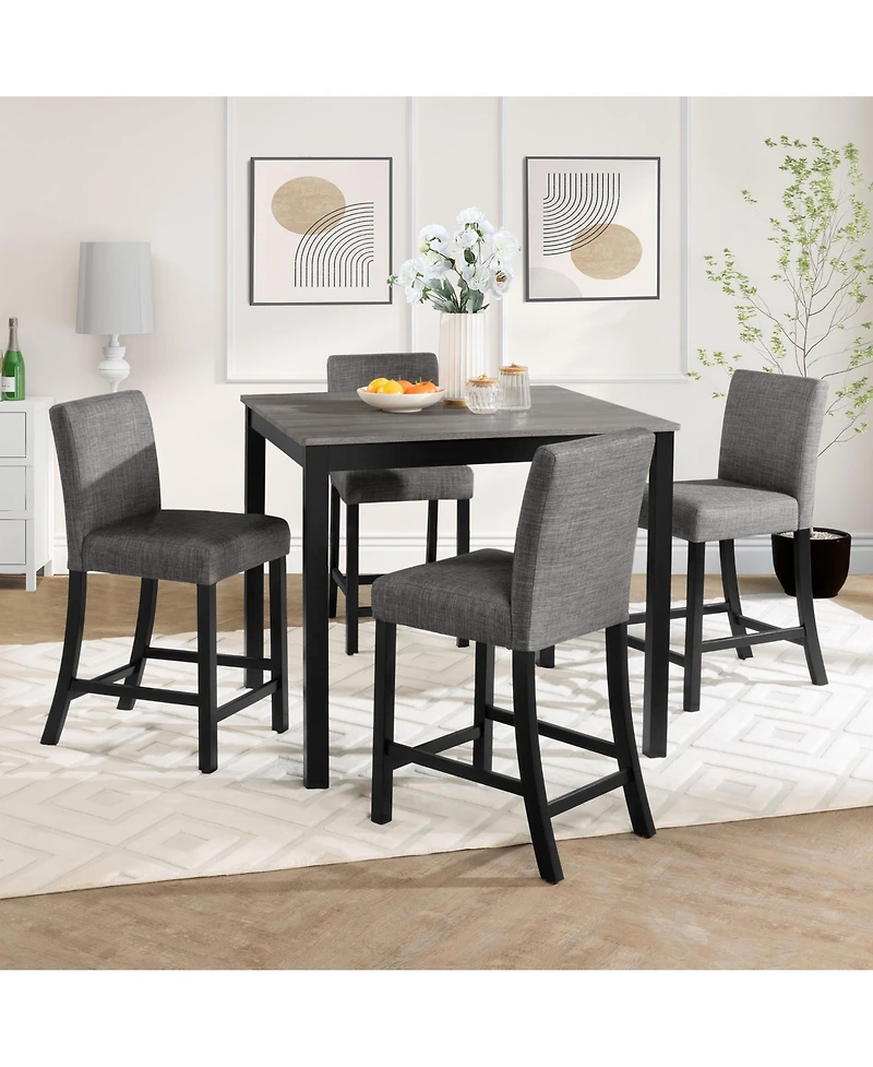 Casainc 5 Piece Counter Height Table Set with 4 Chairs for Kitchen or Dining Room