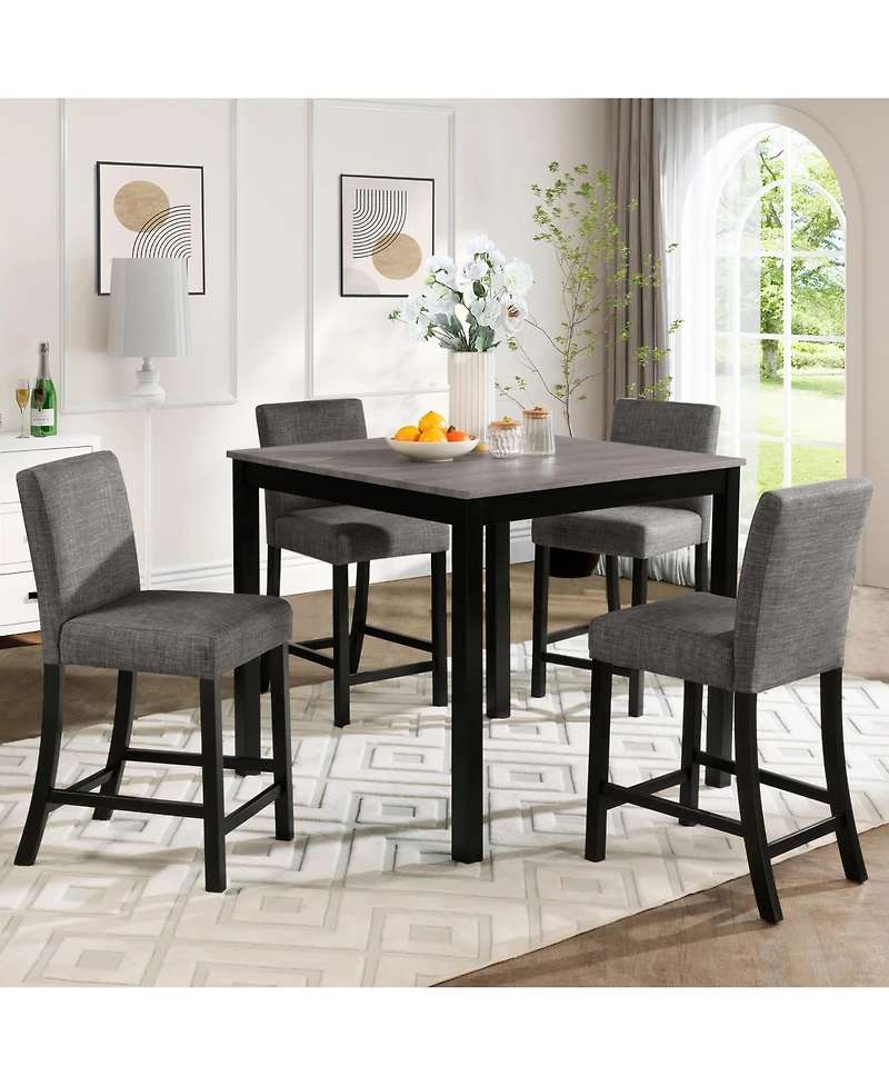 Casainc 5 Piece Counter Height Table Set with 4 Chairs for Kitchen or Dining Room