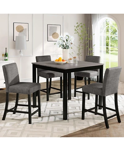 Casainc 5 Piece Counter Height Table Set with 4 Chairs for Kitchen or Dining Room