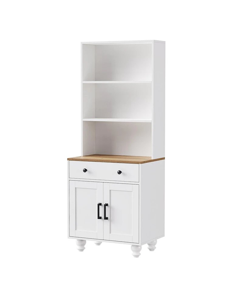 Casainc Farmhouse Storage Cabinet with Adjustable Shelves and Drawer for Kitchen or Living Room
