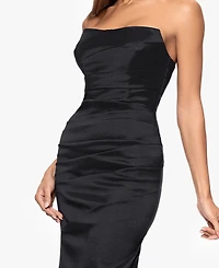 Xscape Women's Ruched Long Strapless Dress
