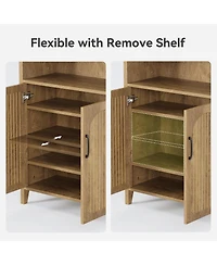 Tribesigns 70.9 Inches Tall Arched Kitchen Pantry, 8-Tier Pantry Cabinet with Doors & Adjustable Shelves