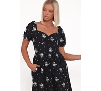 Petal and Pup Women's Rosemarie Midi Dress - Black Floral