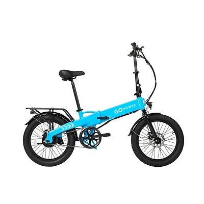 GoPowerBike GoVolt Folding Electric Bike for Adults | 20" Tires 500W Motor 45+ Mile Range 20mph Top Speed Class 1 & 2 eBike Black