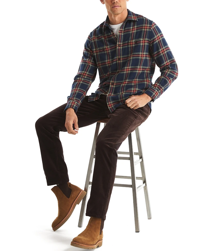 Nautica Men's Long Sleeve Stretch Flannel Plaid Shirt