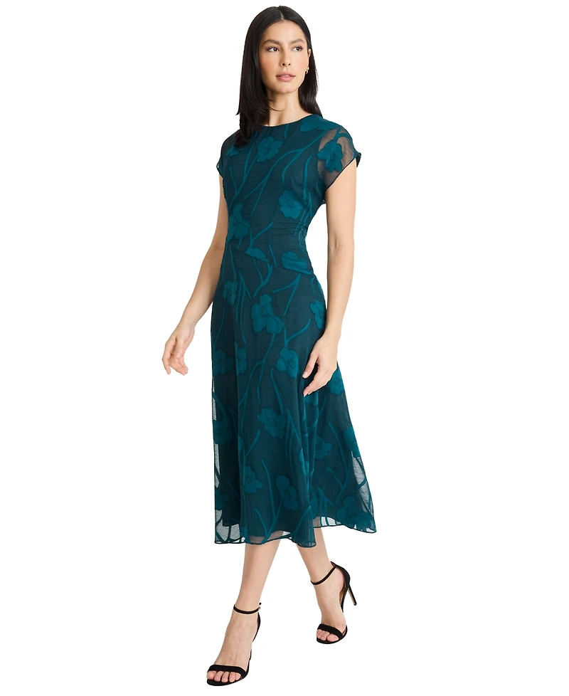 Maggy London Women's Short Sleeve Midi Dress