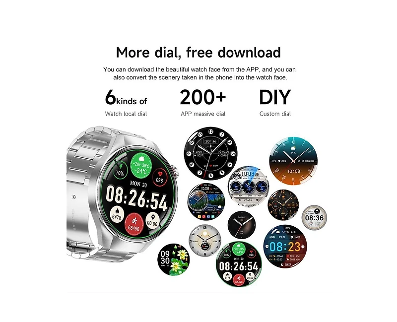 Ruxing Smart 1.75'' Smart watch for Women Men With Bluetooth calling Multiple Sports Modes Intelligent Reminder Health Monitoring Voice Assistant