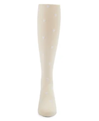 Memoi Girls Opaque Flocked Heart Nylon Tights