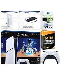 Sony PlayStation 5 Astro Bot Slim Digital Bundle with Disc Drive, Vertical Stand, MightySkins Game Collection Services and 1 Year Extended Warranty