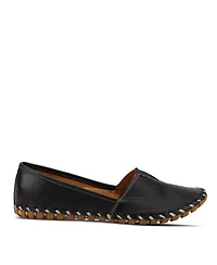 Spring Step Kathaleta Leather Slip-On Comfort Flats with V-Elastic Notch, Arch Support & Removable Insole