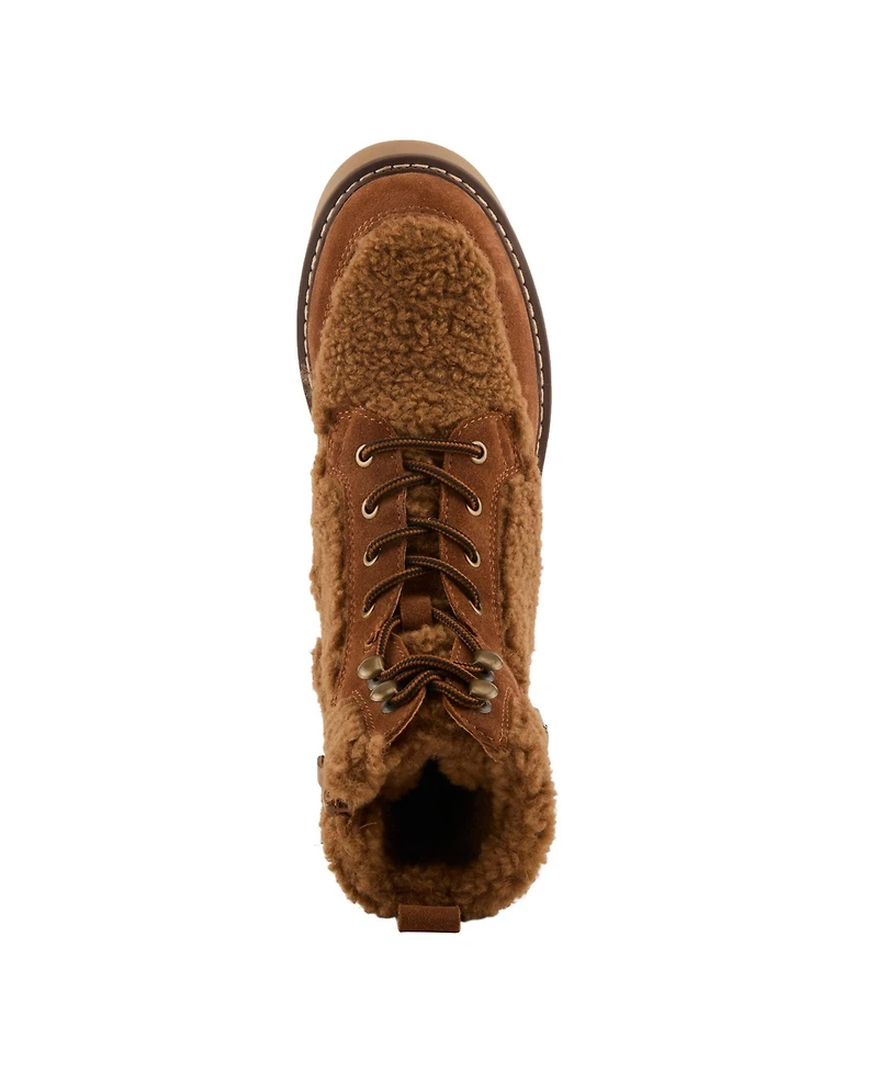 Azura Spring Step Namiko Suede and Sherpa Bootie with Faux Fur Lining Lug Sole