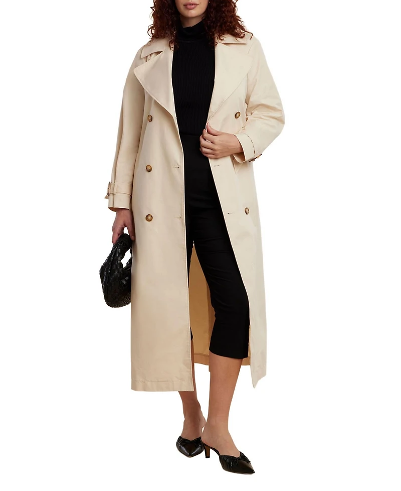 Eloquii Women's Plus Long Trench Coat