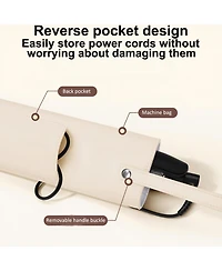 Bubm Beige Heat Resistant Hair Tool Organizer - 11.4”x3.5”x2.8” Travel Pouch for Curling Irons, Flat Irons & Straighteners