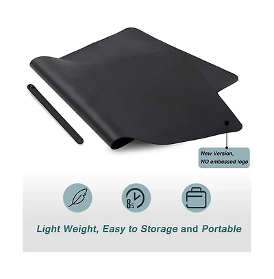 Bubm Pure Black Pu Leather Desk Mat