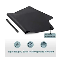 Bubm Pure Black Pu Leather Desk Mat