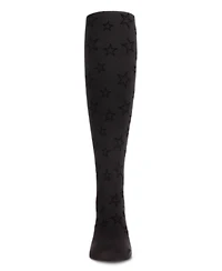 Memoi Girls All Over Star Flocked Opaque Tights