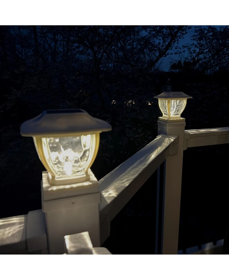 Maxsa Innovations Solar Wave Glass Post and Fence Cap & Deck Railing Lights - 2