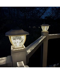 Maxsa Innovations Solar Wave Glass Post and Fence Cap & Deck Railing Lights - 2
