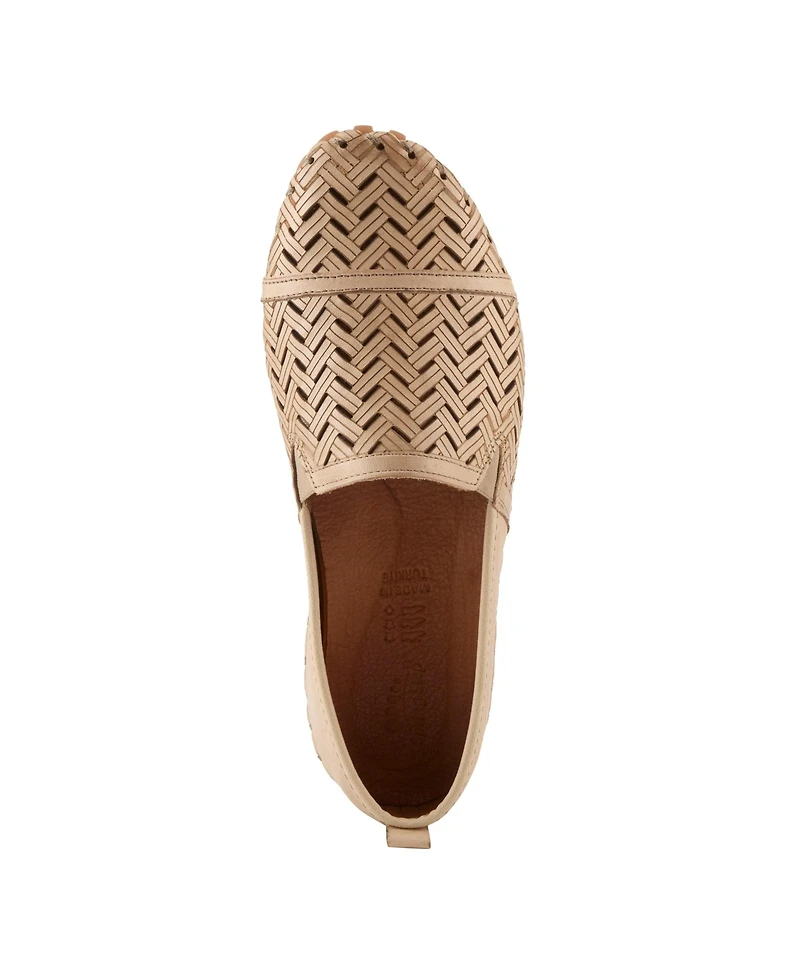 Spring Step Kapri Flexible Leather Loafer with Cutout Detail and Removable Arch Support Insole