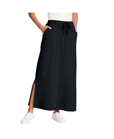 Woman Within Women's Sport Knit Side-Slit Skirt