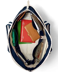 Lands' End Large 5 Pocket Zip Top Canvas Tote Bag