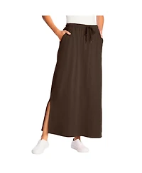 Woman Within Women's Sport Knit Side-Slit Skirt
