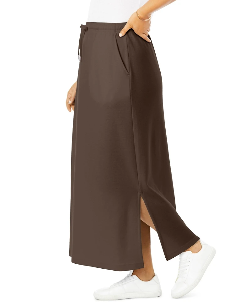 Woman Within Women's Sport Knit Side-Slit Skirt