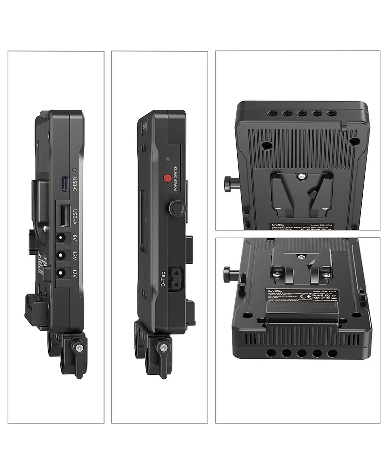 SmallRig Advanced V-Mount Battery Plate with Dual 15mm Rod Clamp