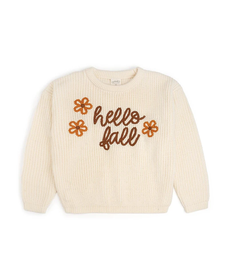 Sweet Wink Little and Big Girls Hello Fall Knit Sweater