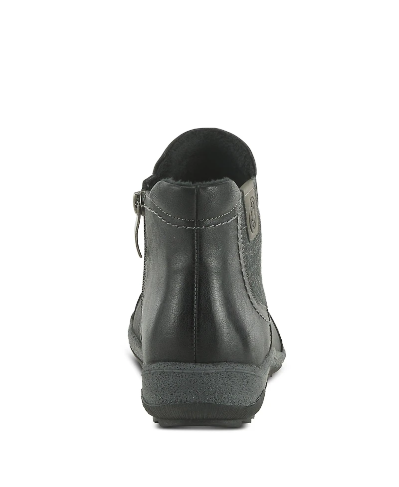 Spring Step Atella Low Profile Bootie with Elastic Gore, Inside Zipper, and Cushioned Insole
