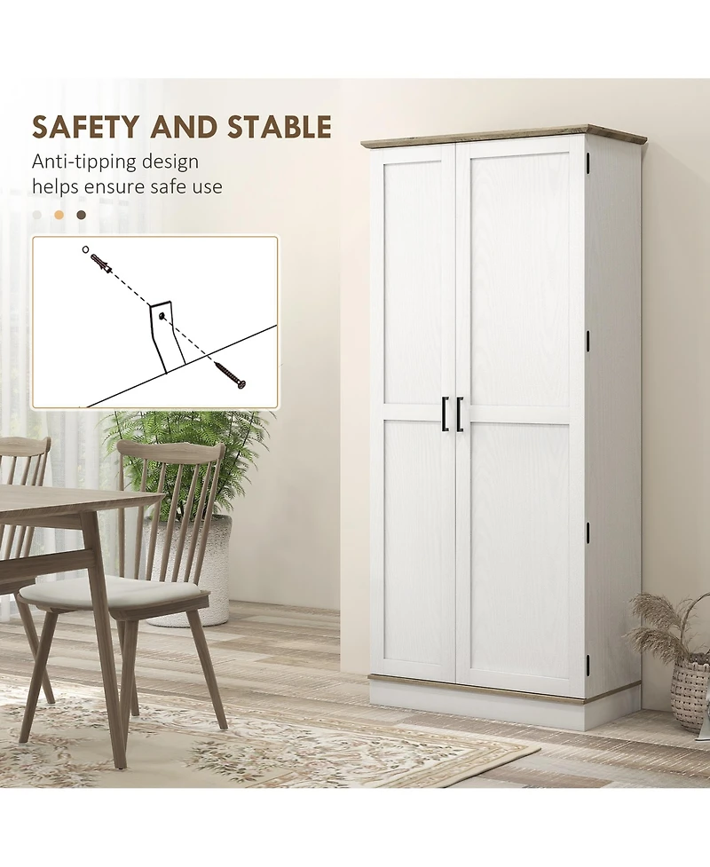 Slickblue Modern Kitchen Storage Cabinet with Adjustable Shelves for Organized Pantry